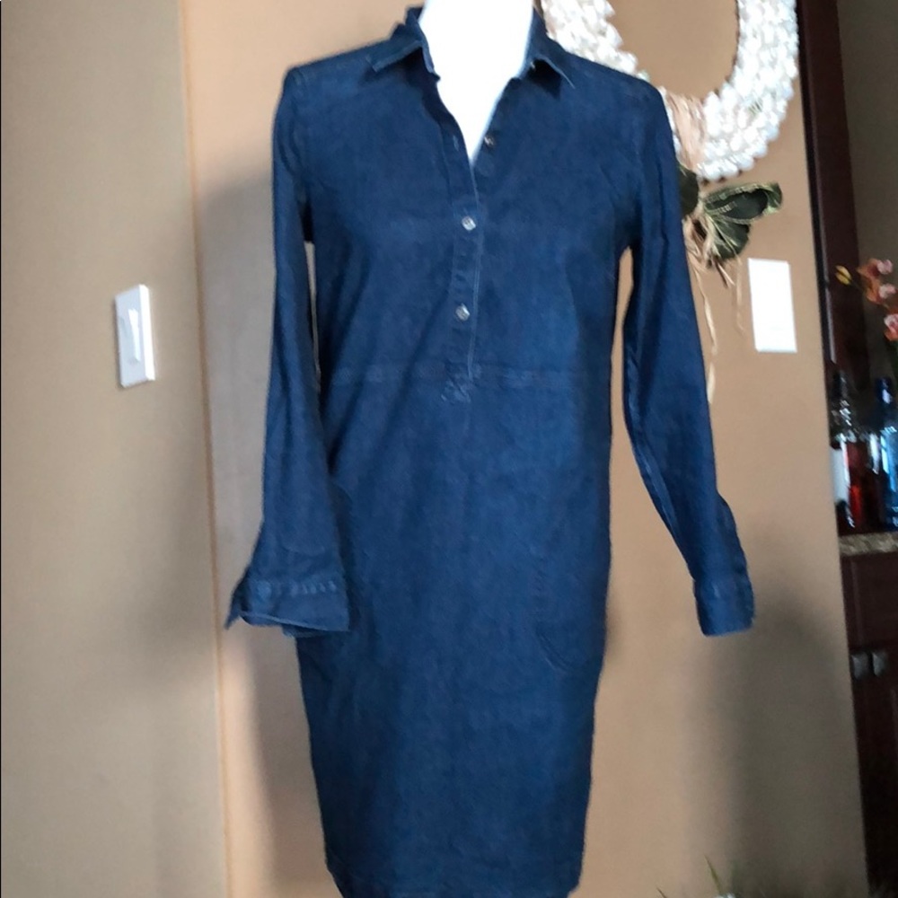 J.Jill Stretch Denim Dress w/ Pockets EUC